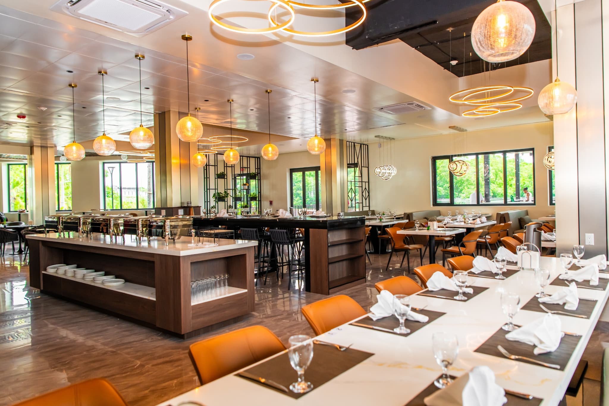 Poolside deck at Grand Resort & Residences set for an evening celebration
